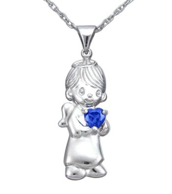 Precious Moments® Sterling Silver Birthstone Boy Pendant