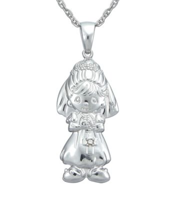 Precious Moments® .008 ct. t.w. Diamond and Sterling Silver Bride Pendant