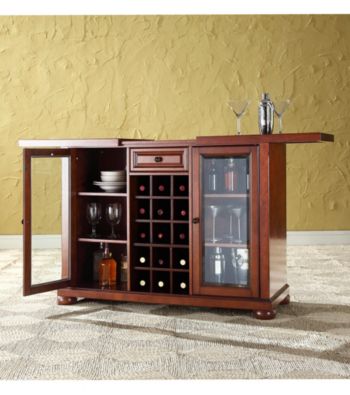 Crosley Furniture Alexandria Sliding Top Bar Cabinet