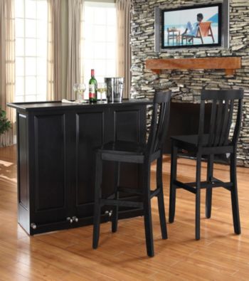 UPC 710244286312 product image for Crosley Furniture Mobile Folding Bar with School House Stools | upcitemdb.com