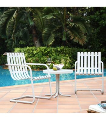 Crosley Furniture Griffith White Metal Side Table