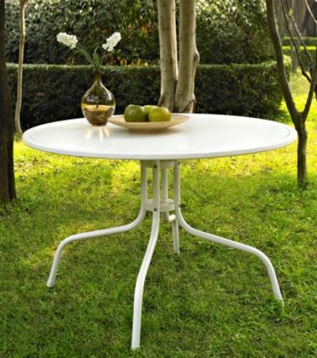 Crosley Furniture Griffith White Metal Dining Table