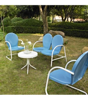 Crosley Furniture Griffith Outdoor Loveseat, 2 Chairs & Table Set