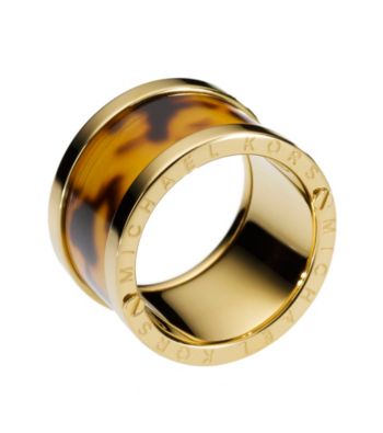 Michael Kors® Tortoise/Goldtone Design Barrel Ring