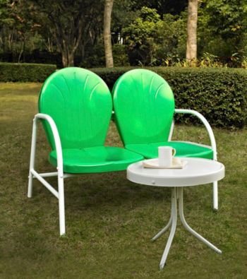 Crosley Furniture Griffith Metal Outdoor Loveseat & Table Set