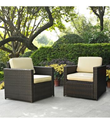 Crosley Furniture Palm Harbor Set of 2 Outdoor Wicker Chairs