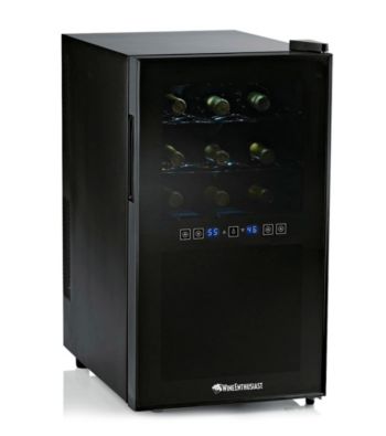 Wine Enthusiast Silent 18-Bottle Dual-Zone Touchscreen Wine Refrigerator