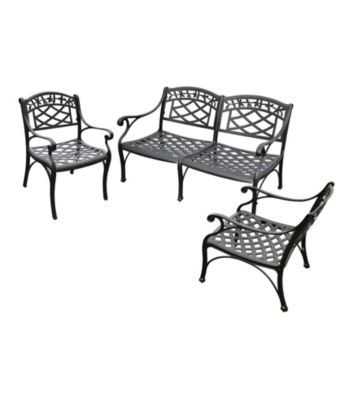Crosley Furniture Sedona Cast Aluminum Loveseat & Set of 2 Club Chairs