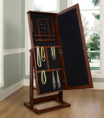 Powell® Walnut Cheval Jewelry Wardrobe