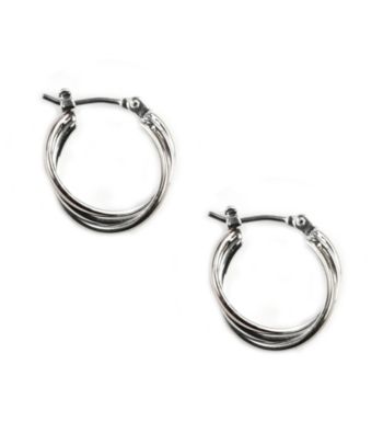 Napier® Small Twisted Silvertone Hoop Earrings