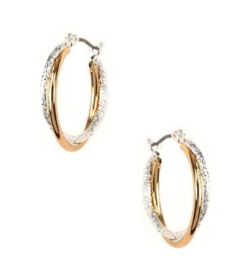 Napier® Two Tone Medium Hoop Earrings