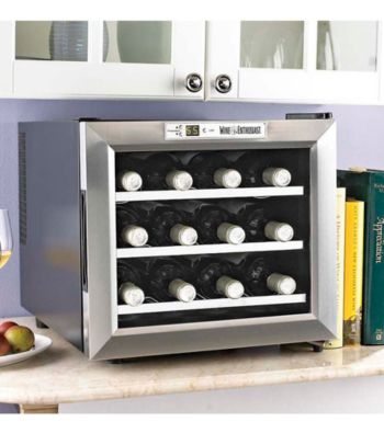 Wine Enthusiast Stainless Silent 12-Bottle Wine Refrigerator