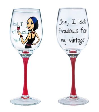 Wine Enthusiast I Look Fabulous Party Girl Wine Glass