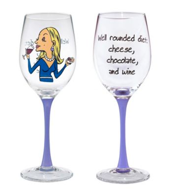 Wine Enthusiast Well Rounded Diet Party Girl Wine Glass