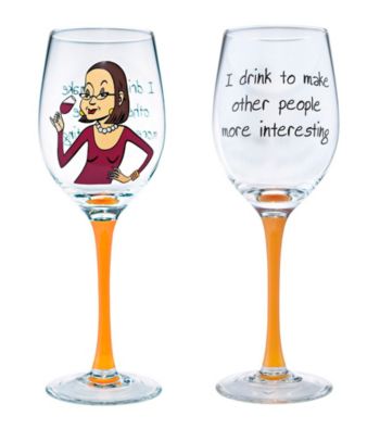 Wine Enthusiast I Drink Party Girl Wine Glass