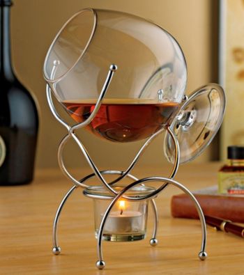 Wine Enthusiast Brandy Warmer 4-Piece Gift Set