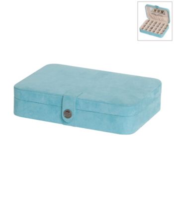 Mele & Co Maria Plush Fabric Jewelry Box - Aqua
