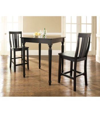 Crosley Furniture 3-pc. Pub Dining Set with Turned Leg & Shield Back Stools