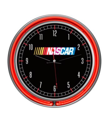 Trademark Global NASCAR® Chrome Double-Ring Neon Clock