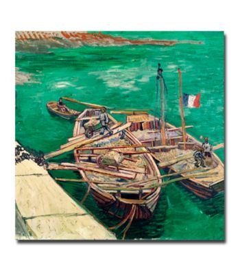 Landing Stage with Boats 1888 by Vincent van Gogh Canvas