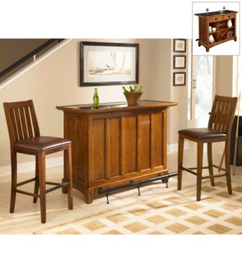 Home Styles® Arts & Craft Distressed Oak Finish 3-pc. Bar Set