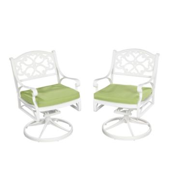 Home Styles® White Finish Biscayne Swivel Chair with Green Apple Cushion