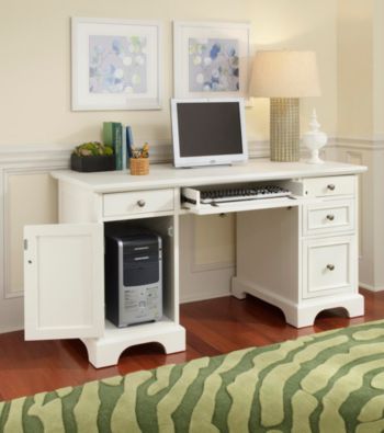 Home Styles® Naples White Finish Pedestal Desk