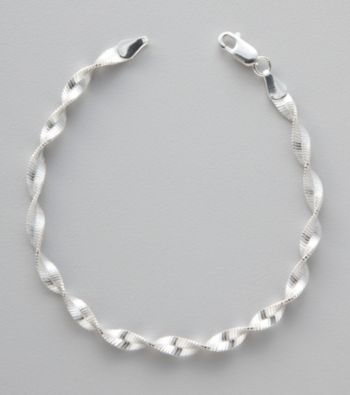 Silver 100 Magic Twist Chain Bracelet