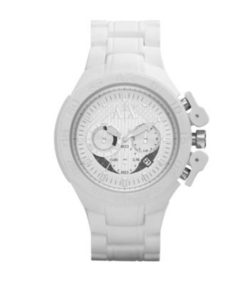 A|X Armani Exchange Men's White Silicone-Wrapped Bracelet Watch