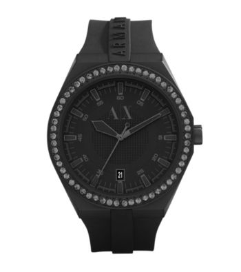 A|X Armani Exchange Men's Black Silicone Watch