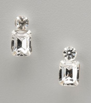 BT-Jeweled Circle and Rectangle Stone Earrings
