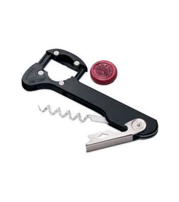 Wine Enthusiast Retractable Foil Cutter Corkscrew (Black)