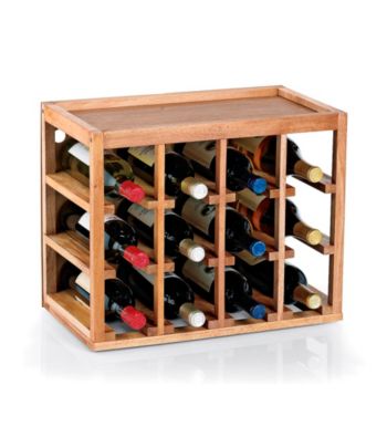 Wine Enthusiast 12 Bottle Cube-Stack Wine Rack (Natural Finish)
