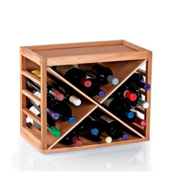 Wine Enthusiast 12 Bottle X Cube-Stack Wine Rack (Natural Finish)