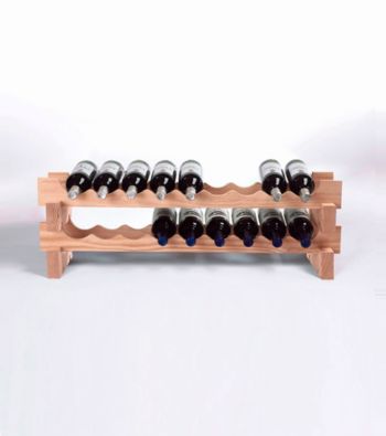 Wine Enthusiast 18 Bottle Stackable Wine Rack Kit (Mahogany)