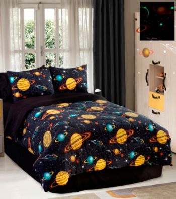 Rocket Star Glow in the Dark Comforter Set by Veratex®