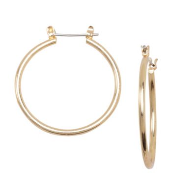Relativity® Goldtone Medium Sized Clickit Hoop Earring