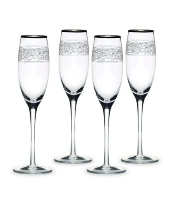 Mikasa® Parchment Platinum Set of 4 Champagne Flutes
