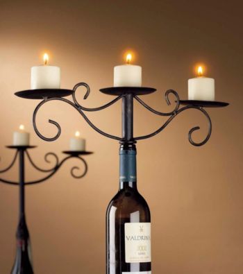 Wine Enthusiast Antiqued Wine Bottle Candelabra