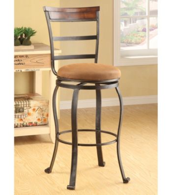 Acme Set of 2 Tavio Sleek Microfiber Swivel Bar Chairs