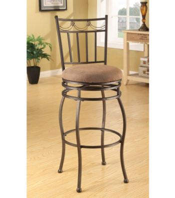 Acme Set of 2 Tavio Brown Microfiber Swivel Bar Chairs