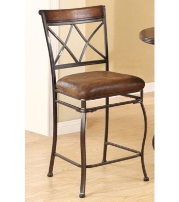 Acme Set of 2 Tavio Double Cross Counter Chairs