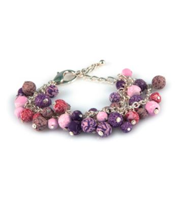Viva Beads® Beaded Mesh Chain Bracelet - Plum Orchard