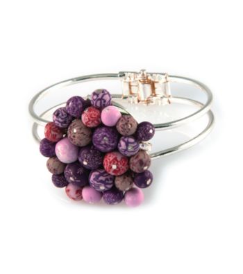 Viva Beads® Flat Cluster Cuff Bracelet - Plum Orchard