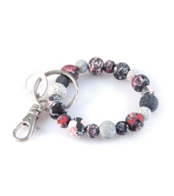 Viva Beads® Keychain 10mm Clip Candy Apple - Gray/Pink