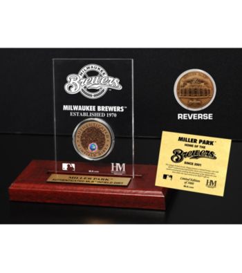 Miller Park Infield Dirt Coin Etched Acrylic by Highland Mint