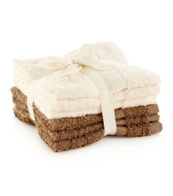 LivingQuarters 6-pk. Ecru & Amphora Cotton Washcloths