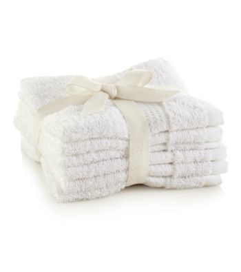 LivingQuarters 6-pk. White Cotton Washcloths