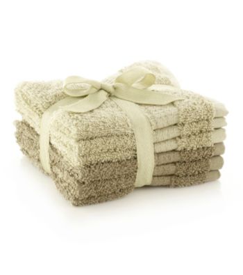 LivingQuarters 6-pk. Thyme & Vintage Green Cotton Washcloths