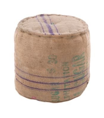 Surya Round Desert Sand, Purple & Aquamarine Pouf